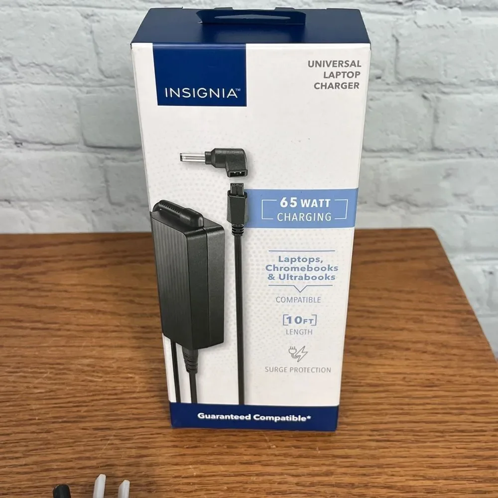 Insignia universal laptop charger 65 Watt- 10 Feet w 9 different power adapters